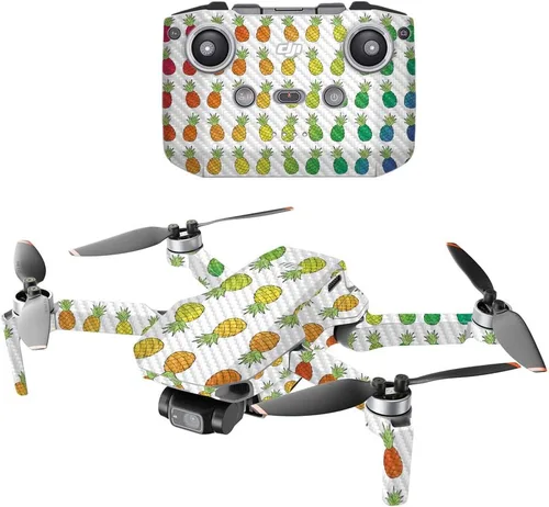 Vista 25 de MightySkins - Drone portátil de fibra de carbono compatible con DJI Mini 2, morado antiguo, acabado de fibra de carbono texturizado protector