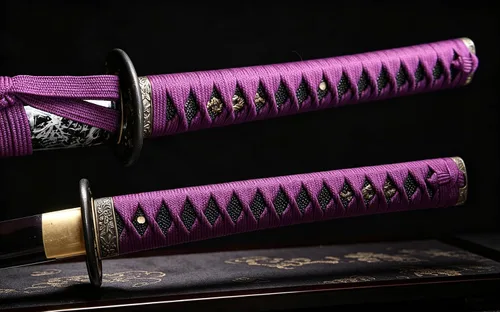 Vista 4 de Espada japonesa Katana Samurai de 104 cm hecha a mano, de espiga completa para hombre, regalo, decoración de cosplay, defensa personal Violet