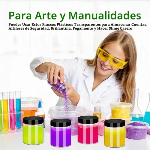 Vista 6 de SLifeJars Tarros de plástico de 8 onzas con tapas, paquete de 24 recipientes de plástico transparente, apilables, redondos, vacíos, transparentes