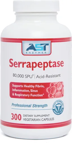 Vista 9 de AST Enzymes Serrapeptase 130,000 SPU - 60 cápsulas vegetarianas - Enzimas sistémicas naturales premium - Serrapeptasa resistente a los ácidos