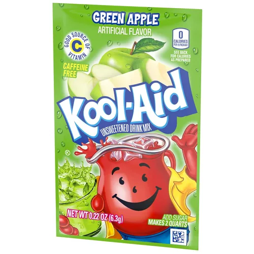 Vista 6 de Kool-Aid Paquetes de mezcla de bebida en polvo sin azúcar, sin cafeína, manzana verde, cero calorías, 48 unidades (paquete de 4)