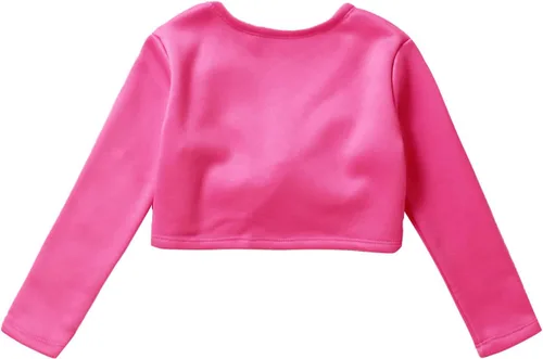 Vista 10 de JEATHA Suéter de manga larga para niñas y niñas con diseño de ballet, suéter corto para leotardo