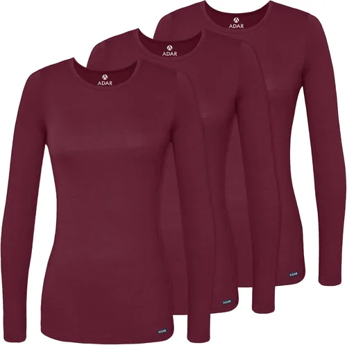 Vista 29 de Adar Underscrubs - Camiseta de manga larga para mujer, paquete de 3 unidades Aguamarina (Aquamarine)