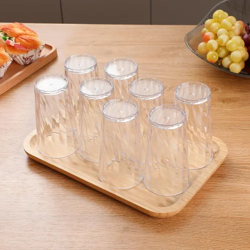 Vista 6 de vasos de plástico irrompibles, juego de 8, vasos de plástico a prueba de roturas, vasos de plástico transparentes, vasos de plástico de 10 oz, aptos