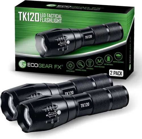 Vista 7 de EcoGear FX TK120 - Linterna LED pequeña, 5 modos de luz, zoom ajustable (1 paquete)