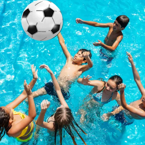 Vista 7 de Pelota de fútbol inflable gigante de 27 pulgadas, pelotas de playa grandes a granel, juguetes de piscina, juguetes de playa, decoración de fiesta