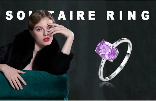 Vista 6 de JewelryPalace Anillos de compromiso solitarios de plata de ley 925 chapados en oro de 14 quilates con piedra natal de topacio azul citrino y piedras