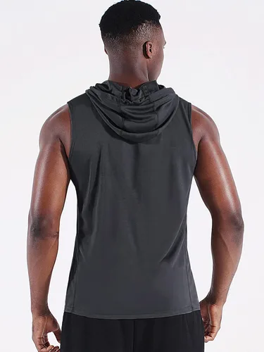 Vista 4 de Neleus Camisetas sin mangas de entrenamiento para hombre, paquete de 3 camisetas sin mangas para correr con capucha