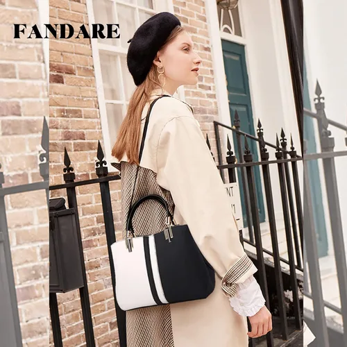 Vista 2 de Bolsos elegantes de las mujeres bolsos de hombro bolso de mano impermeable de cuero de la PU, Negro