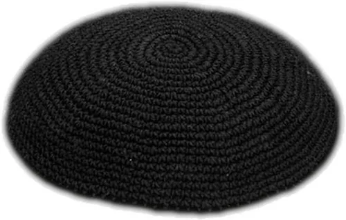 Vista 2 de Negro Hecho a Mano Yarmulke Judía Kipa Judaica Yamaka Kippa Yamakah Yarmulka Sombrero Hombres O Niños