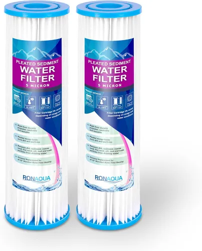 Vista 9 de Cartucho de filtro de agua plisado para sedimentos de 9.87 x 2.5 pulgadas, superficie amplificada, elimina arena, suciedad, óxido, vida útil