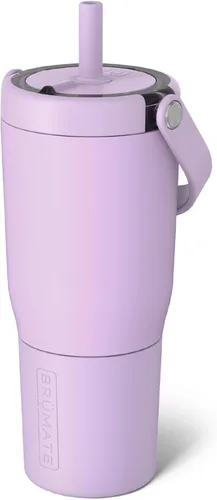 Vista 44 de BrüMate Resa - Vaso de viaje 100% a prueba de fugas de 25 onzas con asa y pajilla, popote SoftSip flexible, funda de silicona para mayor