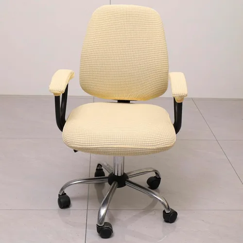 Vista 4 de Melaluxe Funda para silla de oficina con fundas para reposabrazos, funda elástica universal para silla de escritorio, fundas para silla