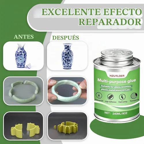 Vista 4 de Super pegamento multiusos Adhesivo transparente de alta resistencia con cepillo para caucho, PVC, acrílico, madera, cerámica, cuero, plástico