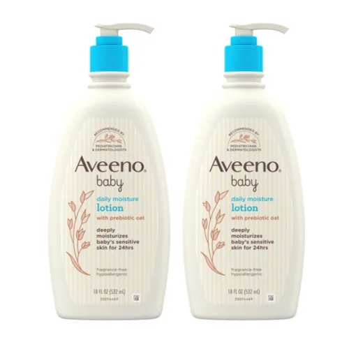 Vista 7 de Aveeno Baby Loción corporal hidratante diaria para pieles sensibles, loción hidratante hipoalergénica para bebés con avena nutritiva para hidratar
