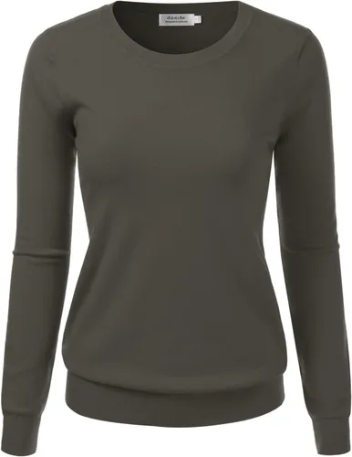 Vista 21 de Suéter Pullover de Punto Suave Premium para Mujer con Cuello Redondo y Manga Larga (S-XXL)