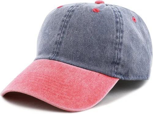 Vista 22 de The Hat Depot 100% algodón pigmento teñido de perfil bajo sombrero de papá seis panel casquillo 1. Negro.