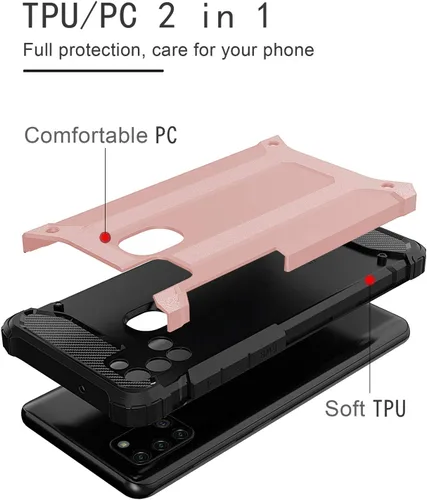 Vista 6 de Asuwish - Carcasa compatible con Samsung Galaxy A21S y protector de pantalla de vidrio templado para celdas, accesorios resistentes de doble capa