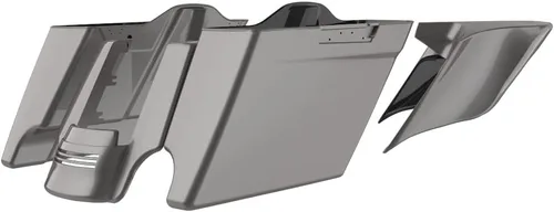 Vista 82 de Cubiertas laterales de alforjas estiradas para motocicleta, extensión extendida para Harley Touring 2014+ - Whisky ámbar Amber Whiskey