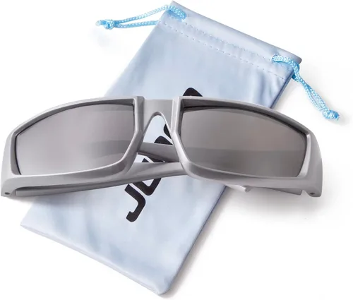 Vista 7 de Gafas de sol envolventes para hombres y mujeres, gafas de sol futuristas Y2K, gafas de sol deportivas, gafas de sol UV400, gafas plateadas