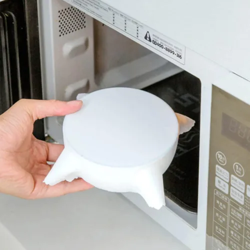 Vista 2 de Tapas de silicona para ollas de silicona para película de alimentos, tapa de sellado elástica blanca de silicona