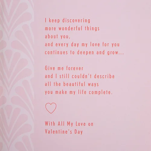 Vista 3 de Hallmark Tarjeta de San Valentín para esposa - Diseño tradicional de corazón