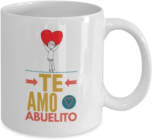 Vista 2 de Regalo para abuelo Taza de Cafe para abuelito Perfecto regalo para tu abuelo y padrinos Vaso con afirmaciones positivas, personalizadas