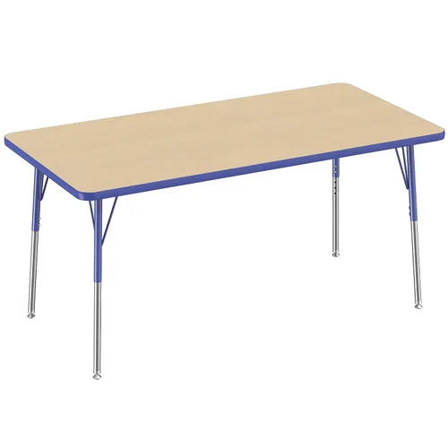 Vista 200 de FDP - Mesa rectangular para actividades escolares y de oficina (24 x 36 pulgadas), patas estándar con deslizadores giratorios, altura ajustable