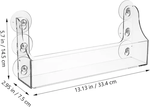 Vista 4 de Estante organizador de refrigerador con ventosa, estante de almacenamiento acrílico para refrigerador puede contener especias, tarro de aceite