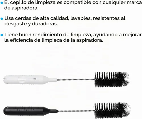 Vista 4 de Intercleaner 2 cepillos de limpieza para aspiradora, herramienta de limpieza 2 en 1 de 11.02 pulgadas, cabello limpio con un cortador, adecuado