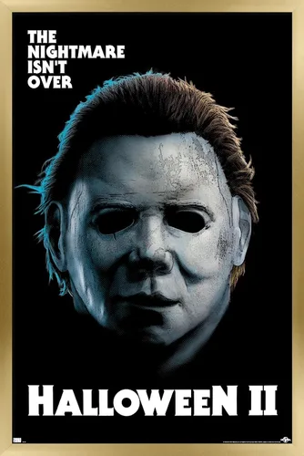 Vista 17 de Trends International Halloween II - Póster de pared de pesadilla, 22.4 pulgadas de largo x 14.7 pulgadas, versión enmarcada en madera de granero