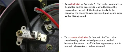 Vista 2 de Sensor o interruptor de presión de olla a presión eléctrica KSD105 250V ~ 10A Funciona con olla instantánea, olla eléctrica, Cuisinart, Farberware