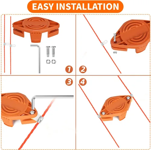 Vista 4 de WA0010 Cabezal de repuesto de policarbonato compatible con recortadoras de cuerda WORX WA0004 WG154 WG163 WG160 WG180 WG175 WG155 WG151, con 14