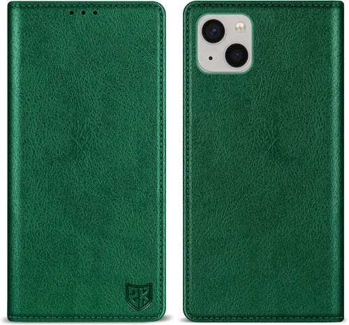 Vista 20 de ZZXX Funda tipo cartera para iPhone 13 con bloqueo RFID, soporte de ranura para tarjetas, funda protectora de cuero magnético fuerte plegable