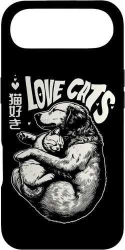 Vista 27 de Golden Retriever Dog Loves Cats Cuddle Art Case for iPhone 16