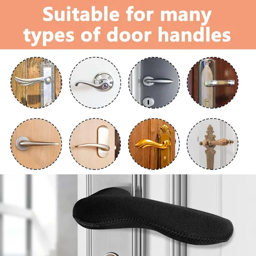 Vista 9 de moonoom 4 fundas para manijas de puerta, protector antiquemaduras para pomo de puerta, protege las manos de quemaduras y escalofríos