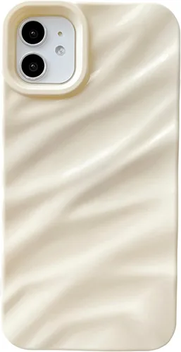Vista 11 de Caseative Funda para iPhone 11, funda suave con forma de onda rizada con patrón de ondulación de agua (negro) Water Ripple Pattern Curly Wave