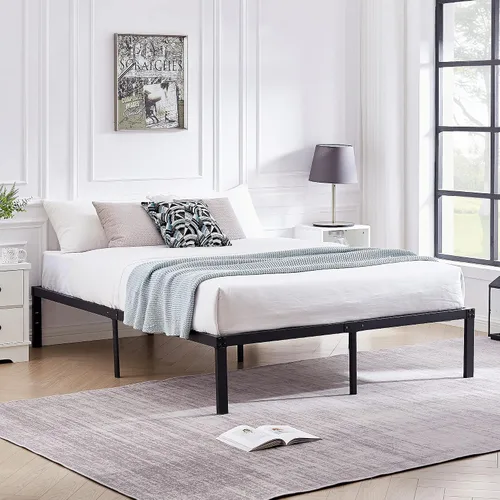 Vista 4 de VECELO - Base de cama metálica tamaño matrimonial de 14 pulgadas, moderna (juego de 2)