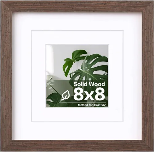 Vista 148 de Egofine - Portarretratos de 4 x 6 pulgadas, de madera maciza con plexiglás, para fotos de 3.5 x 5 con paspartú o de 4 x 6 sin paspartú, para colocar