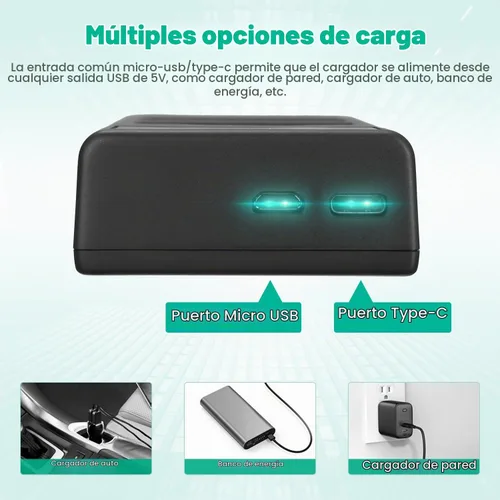 Vista 5 de FirstPower BP-511 BP-511a Batería 2-Pack 2200mAh y cargador dual para Canon