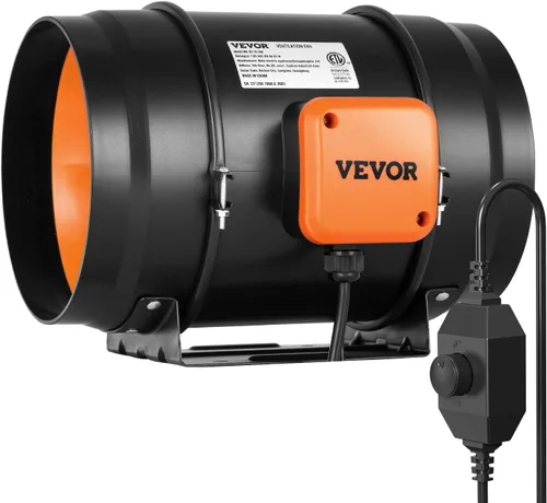 Vista 14 de VEVOR Kit de filtración de aire de 4 pulgadas, ventilador de conducto en línea de 180 CFM con controlador de velocidad, filtro de carbono y sistema