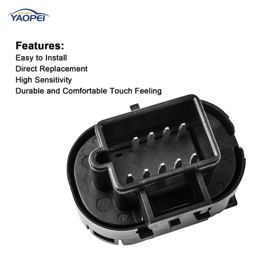 Vista 4 de Botón de interruptor de espejo eléctrico compatible con Chevrolet Silverado GMC Sierra 1500 2500 HD 3500 HD 2007-2014, sustituye a 22883768 25778970