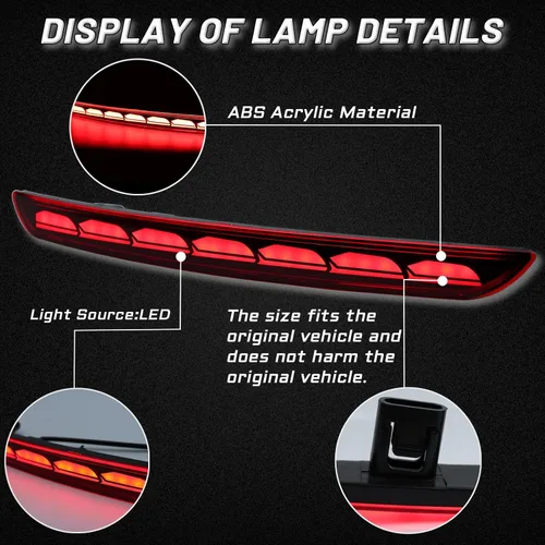 Vista 2 de Reflectores LED rojos para parachoques trasero, luces antiniebla, de freno, de cola, de señal de giro, plug and play, compatibles con Honda CIVIC