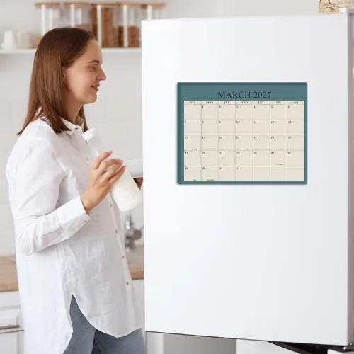 Vista 4 de Calendario magnético para refrigerador 2026, enero de 2026 hasta junio de 2027, el calendario mensual perfecto para refrigerador con diseños mínimos