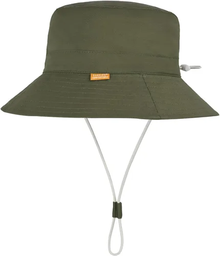 Vista 5 de Sombrero de sol unisex para bebé, lino y algodón, ajustable, para niños pequeños, con protección solar UPF 50+ (5 tamaños0-8T)