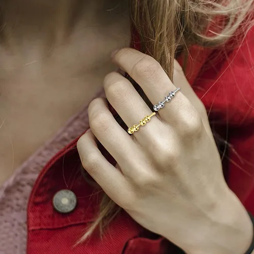 Vista 4 de 2 anillos antiansiedad para mujeres y hombres anillos para ansiedad con cuentas giratorias anillos abiertos giratorios que ayudan a relajarse