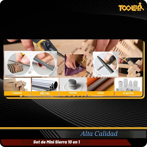 Vista 3 de TOOLAN: Juego de sierra manual de artesanía de 10 en 1 y lima. Kit de sierra mini de corte manual y lima para manualidades, modelado, plástico