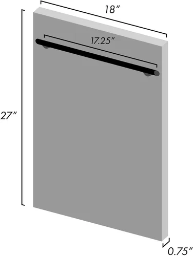 Vista 3 de ZLINE - Lavavajillas compacto de acero inoxidable negro de 18 pulgadas con bañera de acero inoxidable y mango de estilo moderno, 40dBa