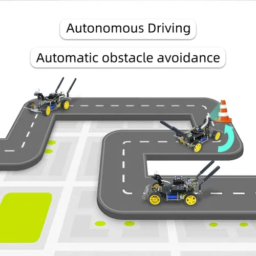 Vista 3 de Kit de robot de carreras con IA para automóvil de burro, impulsado por Jetson Nano Deep Learning Plataforma de conducción autónoma para autos a