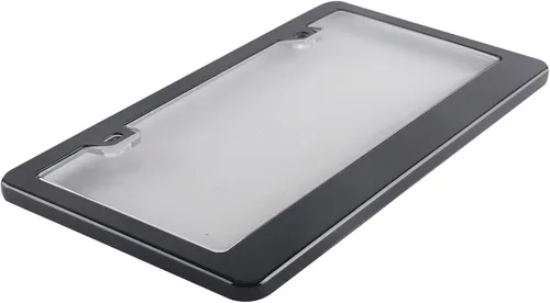 Vista 3 de Juego de 2 cubiertas para matrículas de automóvil, con diseño de burbuja, para placas estándar de EE. UU., cubierta irrompible con marco, funda Negro